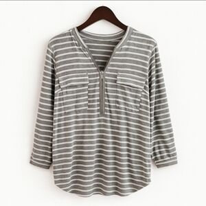 Calvin Klein Gray Classic Half Zipped Top Sz XL